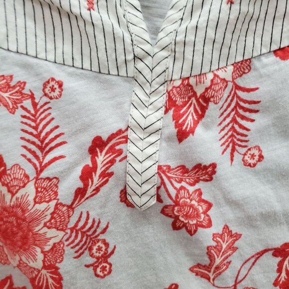 Vintage America Women's Beige Red Mixed Media Print Embroidered Boho Tank Sz XL - Picture 4 of 8